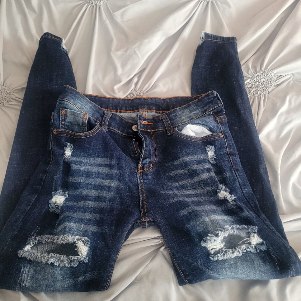 Distressed jeans